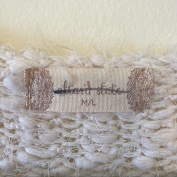 Altar’d State M/L oversized white long sleeve sweater knit sheer layer cozy - Picture 4 of 8